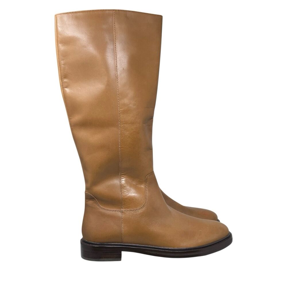 Madewell Brown Leather Drumgold‎ Extended Calf Riding Knee High Boots